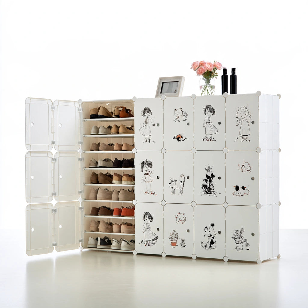 Scarpiera in plastica, colore bianco