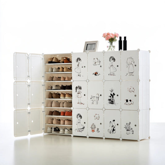 Scarpiera in plastica, colore bianco